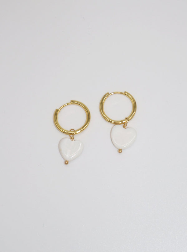 Heart Round Thick Hoops Ohrringe - weddorable