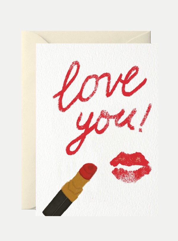 I love you Kisses with Lipstick Grußkarte - weddorable