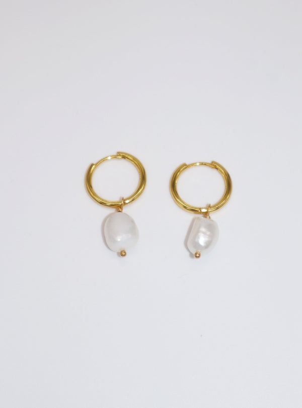 Pearly Round Thick Hoops Ohrringe - weddorable