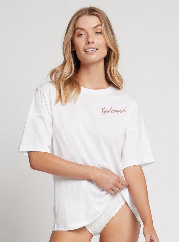 Bridesmaid T-shirt weiß - weddorable