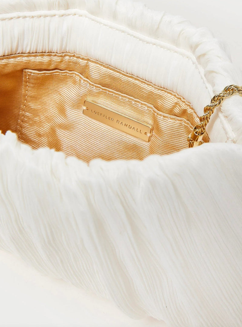 Brit Clutch flache plissierte Tasche in pearl - weddorable