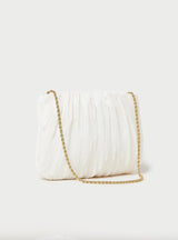 Brit Clutch flache plissierte Tasche in pearl - weddorable