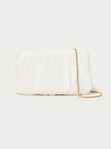 Brit Clutch flache plissierte Tasche in pearl - weddorable