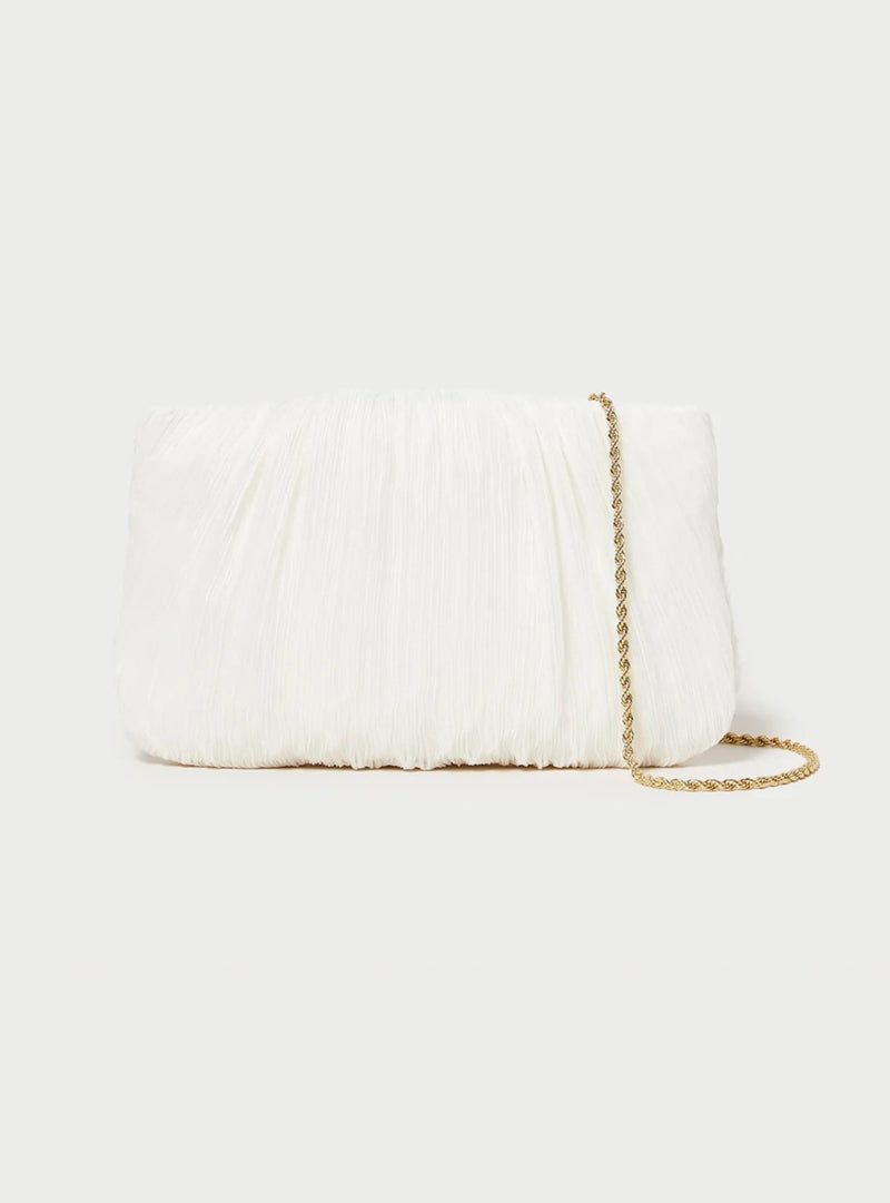 Brit Clutch flache plissierte Tasche in pearl - weddorable