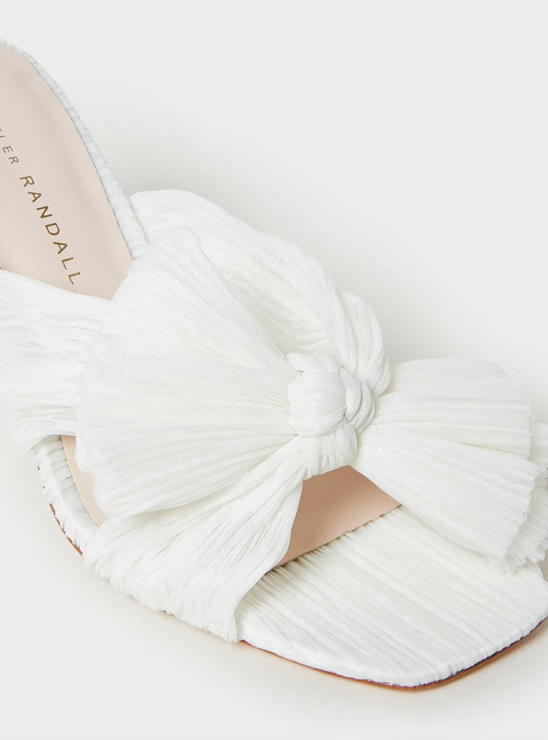 Claudia Plissee Mules in pearl - weddorable