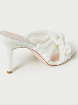 Claudia Plissee Mules in pearl - weddorable