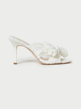 Claudia Plissee Mules in pearl - weddorable