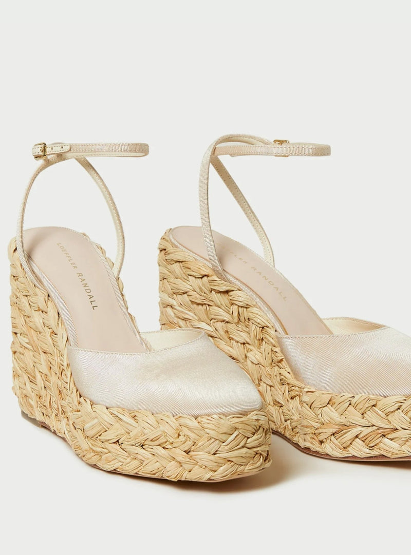 Espadrille Wedge Tallulah Hochzeitsschuh mit Absatz in creme - weddorable