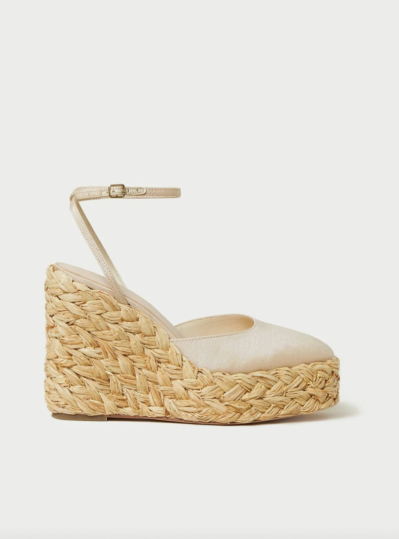 Espadrille Wedge Tallulah Hochzeitsschuh mit Absatz in creme - weddorable