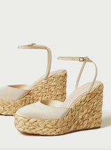 Espadrille Wedge Tallulah Hochzeitsschuh mit Absatz in creme - weddorable