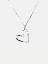 Floating Heart Halskette silber - weddorable