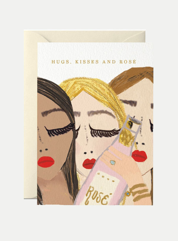 Hugs, Kisses and Rose Girls Grußkarte - weddorable
