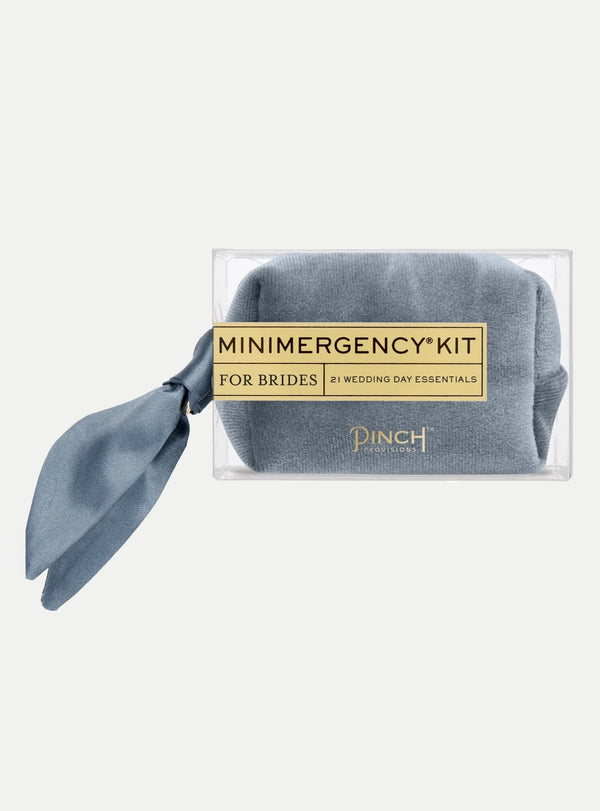 Minimergency Kit für die Braut in samt dusty-blue - weddorable