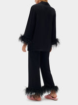 Party Pyjama Set mit abnehmbaren Federn in schwarz - weddorable