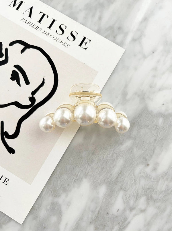 Perlen Haarspange Fibi in pearl - weddorable