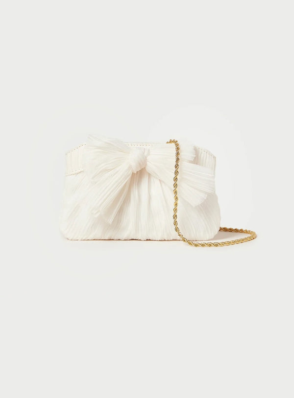 Rochelle Mini Clutch plissierte Tasche in pearl - weddorable
