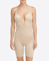 Suit Your Fancy Plunge Low-Back Mid-Thigh Bodysuit - weddorable