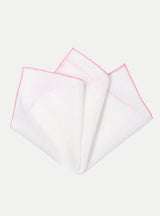Taschentuch aus Leinen in weiß rose - weddorable